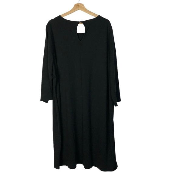 ASOS Black Long Sleeve Knee Length A-Line Shift Dress 24 - Picture 2 of 3